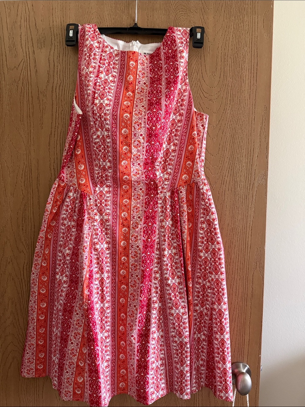 BB Dakota Girls' Red & Orange Printed Sleeveless Dress
